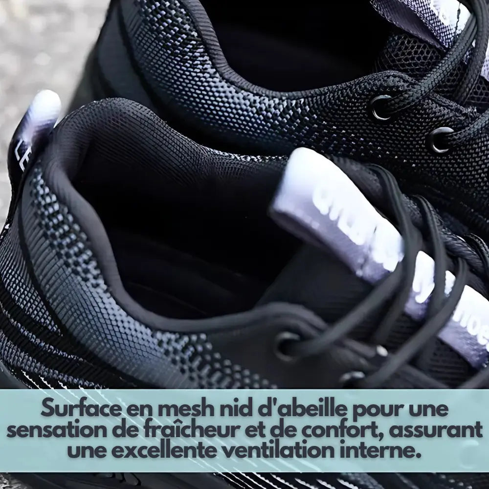 QYL-B - Baskets de sécurité ventilées acier avec baskets caoutchouc certifi chauds confort curit dans doublure durable elles embout environnements journ long maille optimale pour protection riau rieur rieure semelle sécurité travail tricot ventil volant
