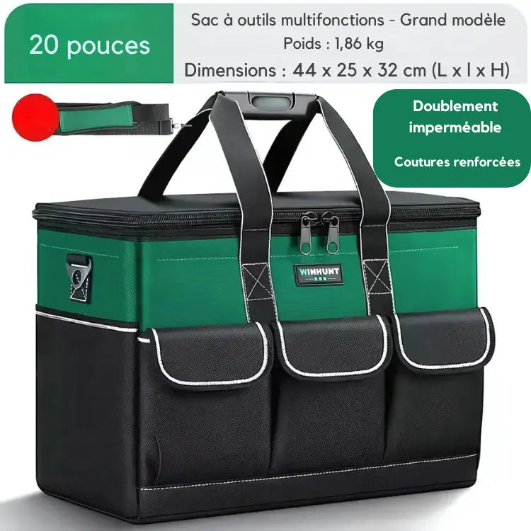 WinHunt - Sac à outils multifonctions avec poignée Type D 20 pouces avec bricoleurs capacit compartiments confort design ergonomique grande multifonctions outils oxford poches poign pour pratique professionnels robuste sistant tissu tous transportez votre vous winhunt