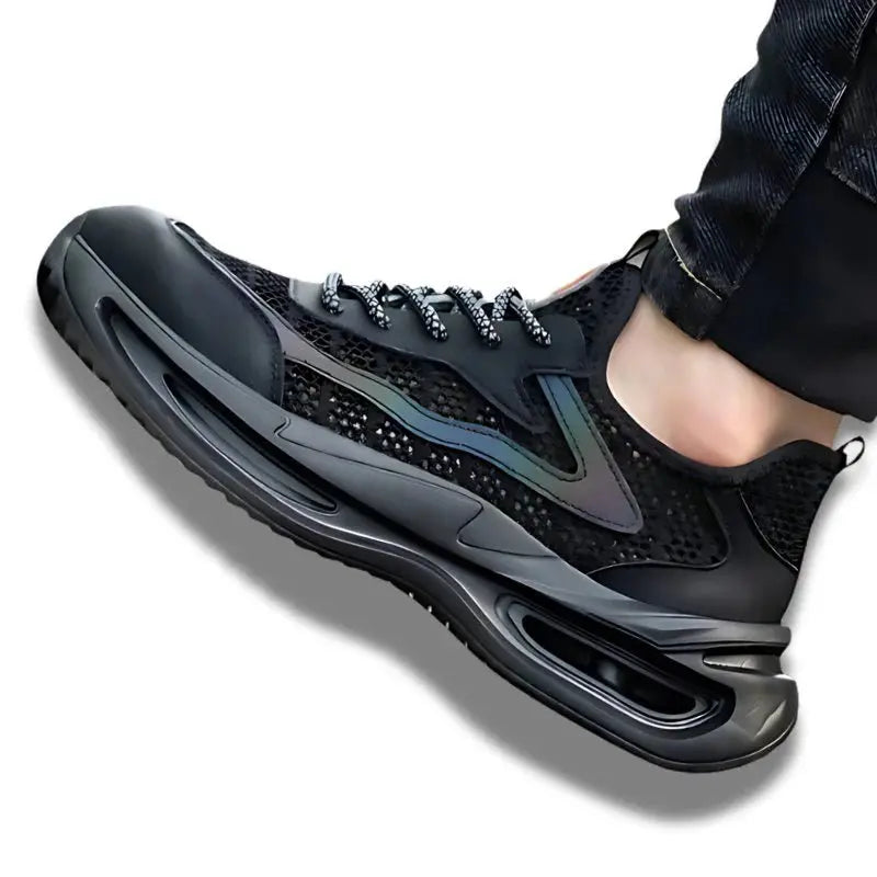 ANZHI - Baskets de sécurité respirantes Noir basket de sécurité iso 20345 Baskets de sécurité respirantes Baskets de sécurité S1