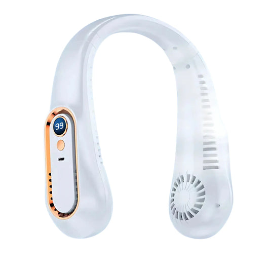AVIS – Ventilateur de cou portable et rechargeable Blanc