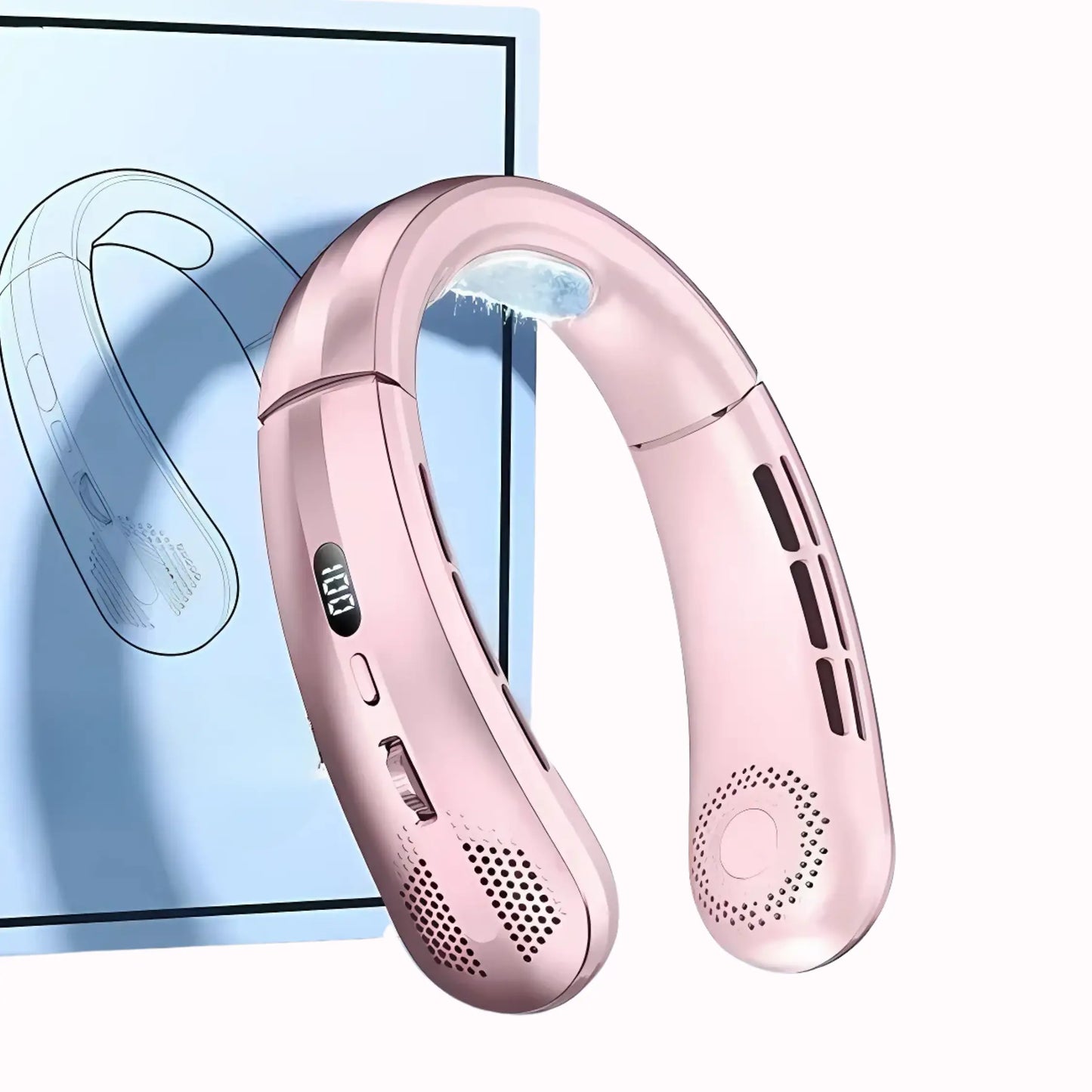 AVIS – Ventilateur de cou portable et rechargeable Rose plus