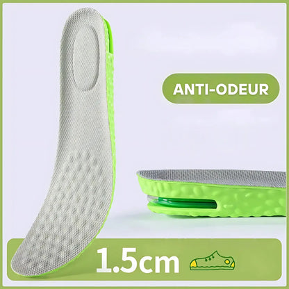Airzen - Semelle gain de taille et confort 1.5cm | Vert absorption airzen chocs confort coussin discr disponibles fatigue gain hauteurs pour rehaussement respirante riau semelle semelles sont taille votre