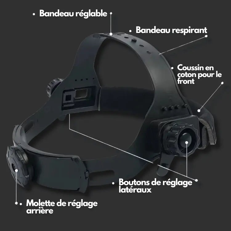 Arcvor | Masque de soudage avec lampe frontale arcvor assombrissant auto avec clairage confort dans filtre frontale lampe masque pour professionnels protection soudage soudure thermique travaux vous