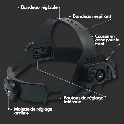 Arcvor | Masque de soudage avec lampe frontale arcvor assombrissant auto avec clairage confort dans filtre frontale lampe masque pour professionnels protection soudage soudure thermique travaux vous