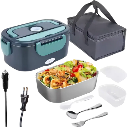 Boîte à Lunch Électrique 3-en-1 - Maison, Bureau et Voiture EU PLug (Prise Européenne) 220v avec bureau camion cette chauds chauffez cipient compartiment confort cuill domestique elle facile fourchette inclus inox isotherme lectrique lunch maison minutes nettoyer partout plastique portable pour praticit pratiques quotidien rapide repas tout voiture voiturebo