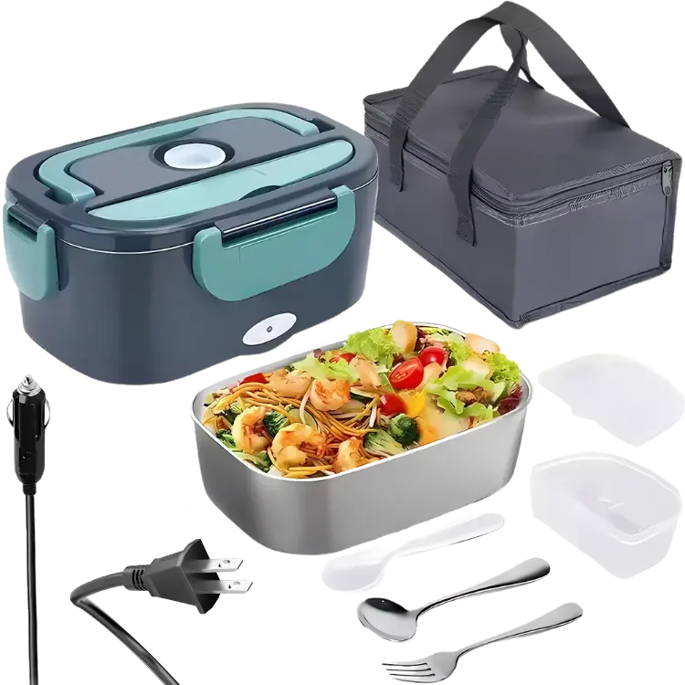 Boîte à Lunch Électrique 3-en-1 - Maison, Bureau et Voiture US Plug (Prise Américaine) 220v avec bureau camion cette chauds chauffez cipient compartiment confort cuill domestique elle facile fourchette inclus inox isotherme lectrique lunch maison minutes nettoyer partout plastique portable pour praticit pratiques quotidien rapide repas tout voiture voiturebo