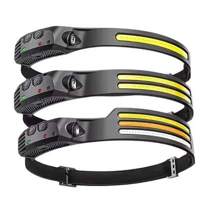 COB LED | Lampe frontale à capteur LED rechargeable activit bricolage camping capteur cette clairage confort elle frontale lampe mouvement obscurit plein port pour professionnels prolong puissance rapide recharge rechargeable travailzen travaux vous