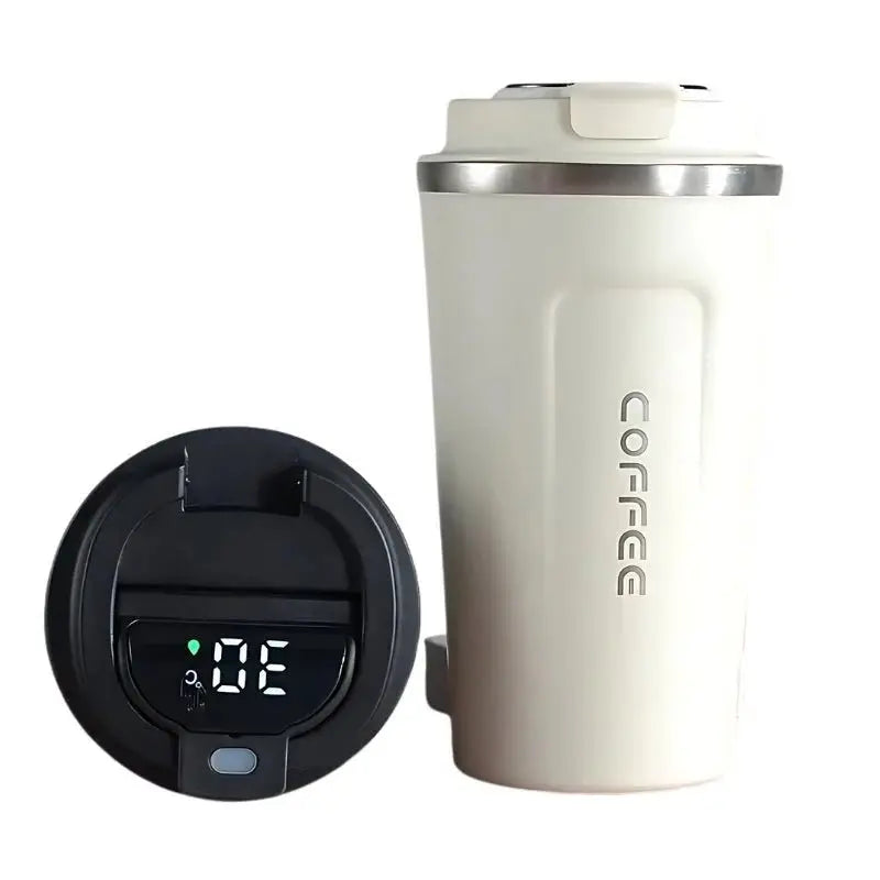 Coffe-Tempo | Votre café à la température idéale Blanc affichage bureau café chaud coffe contr design froid guster isolation longtemps maintient permet placement sans saveur temp tempo temps votre