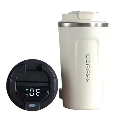 Coffe-Tempo | Votre café à la température idéale Blanc affichage bureau café chaud coffe contr design froid guster isolation longtemps maintient permet placement sans saveur temp tempo temps votre