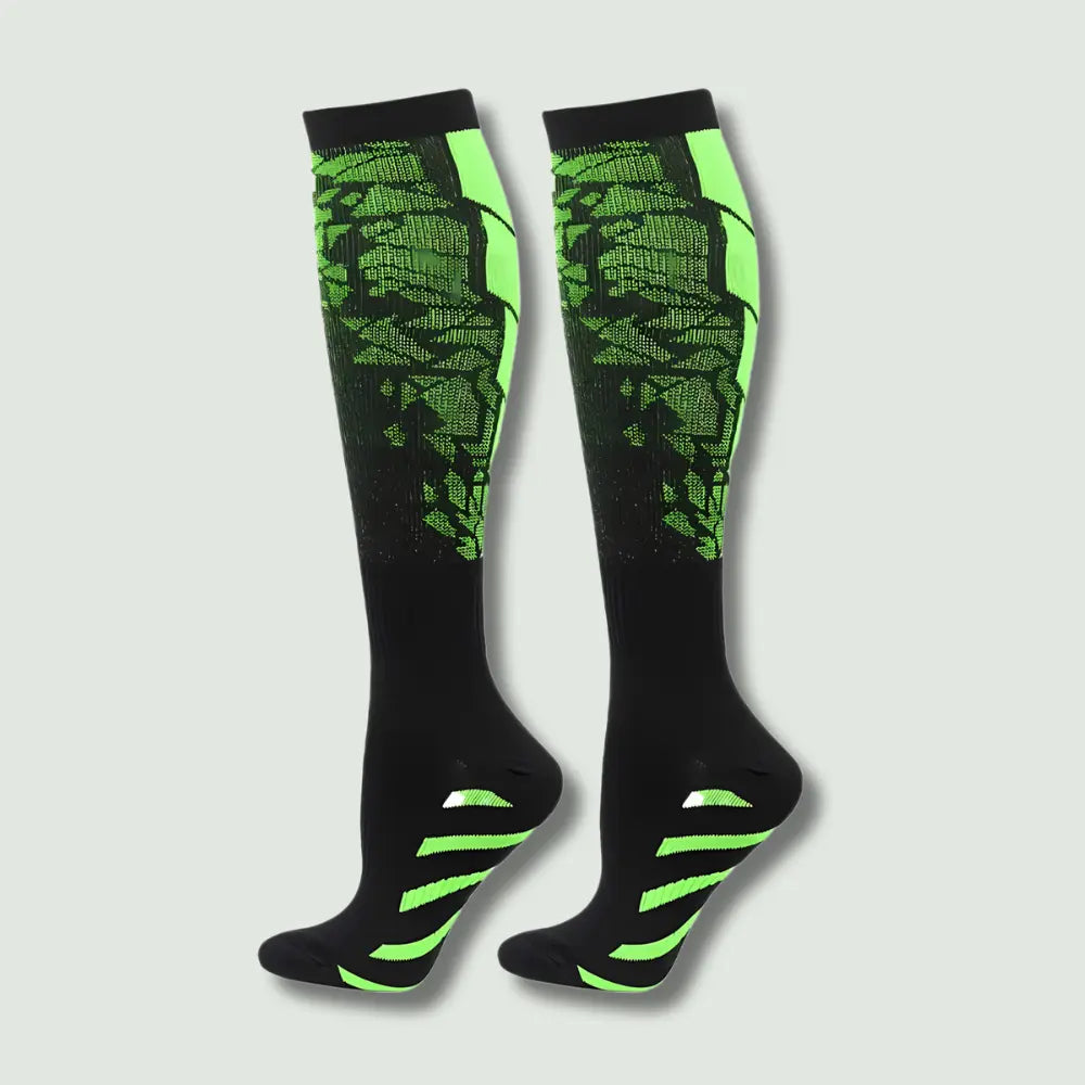 Coolsa – Chaussettes hautes de compression et soutien Vert actifschaussettes adapt ales chaussettes circulation compression confort coolsa debout douleurs duction fatigue hautes jambes journ lioration pour respirant restauration sont soutien travailleurs