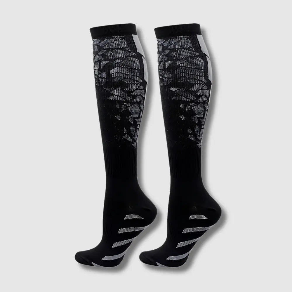 Coolsa – Chaussettes hautes de compression et soutien Gris foncé actifschaussettes adapt ales chaussettes circulation compression confort coolsa debout douleurs duction fatigue hautes jambes journ lioration pour respirant restauration sont soutien travailleurs