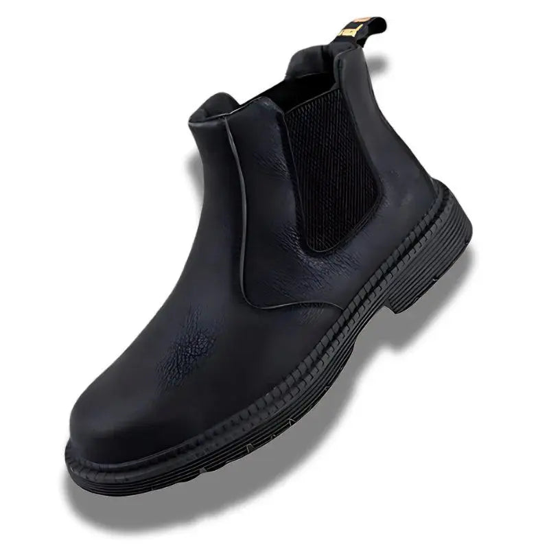 ELEGUARD - Bottes de sécurité en cuir Noir Bottes de sécurité Bottes de sécurité en cuir Bottes de sécurité en cuir noir