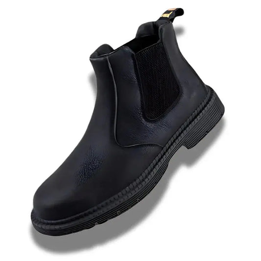 ELEGUARD - Bottes de sécurité en cuir Noir Bottes de sécurité Bottes de sécurité en cuir Bottes de sécurité en cuir noir
