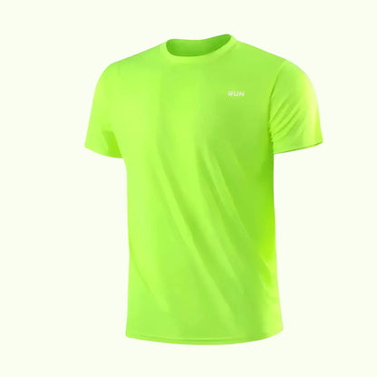 RUN – T-shirt col rond respirant Jaune actif actives avec chage confort coupe effort journ pour quotidien respirant rond shirt technique unisexe
