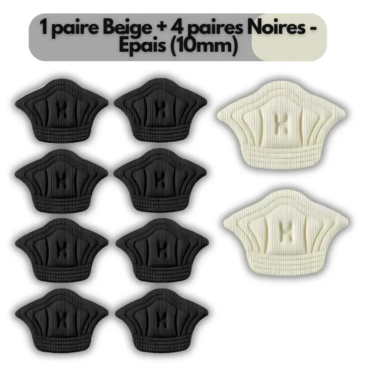 HeelFit : Coussinets de talon adhésifs 1 paire Beige + 4 paires Noires - Épais (10mm) ajustement avec chaussures confort coussinets essayez haute heelfit journ parfait pour protection sifs sive taille talon toutes ultimecoussinets votre