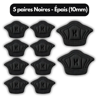 HeelFit : Coussinets de talon adhésifs 5 paires Noires - Épais (10mm) ajustement avec chaussures confort coussinets essayez haute heelfit journ parfait pour protection sifs sive taille talon toutes ultimecoussinets votre
