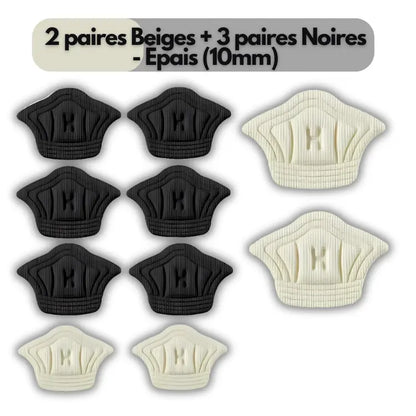 HeelFit : Coussinets de talon adhésifs 2 paires Beiges + 3 paires Noires - Épais (10mm) ajustement avec chaussures confort coussinets essayez haute heelfit journ parfait pour protection sifs sive taille talon toutes ultimecoussinets votre
