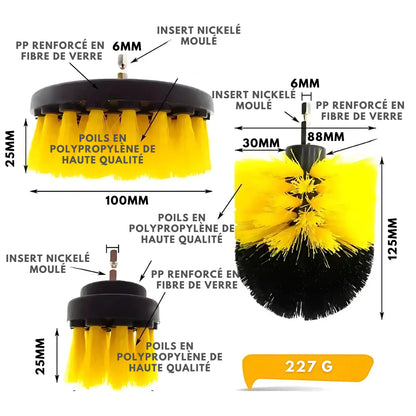 DrillBrush – Brosse perceuse multi-usage Ensemble A adapte avec brosse brosses carrelage complet cuisine drillbrush jantes multi perceuse pour surfaces toutes unit usage vitres