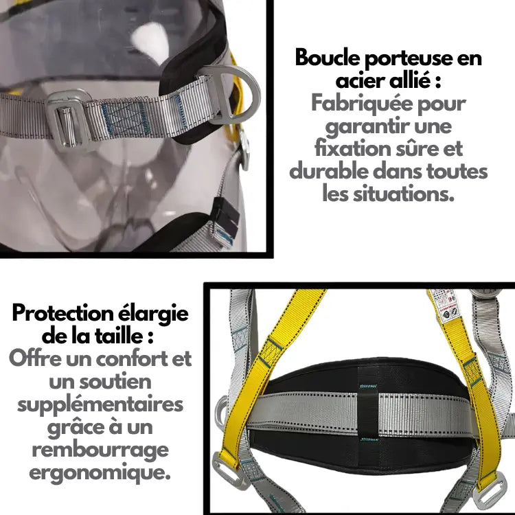 Kit harnais complet avec mousqueton activit avec besoins ceinture complet confort corde couleurs curit escalade fabriqu fiable garantit harnais hauteur lors mousqueton optimale points pour protection quip toutes travail travaux votre vous