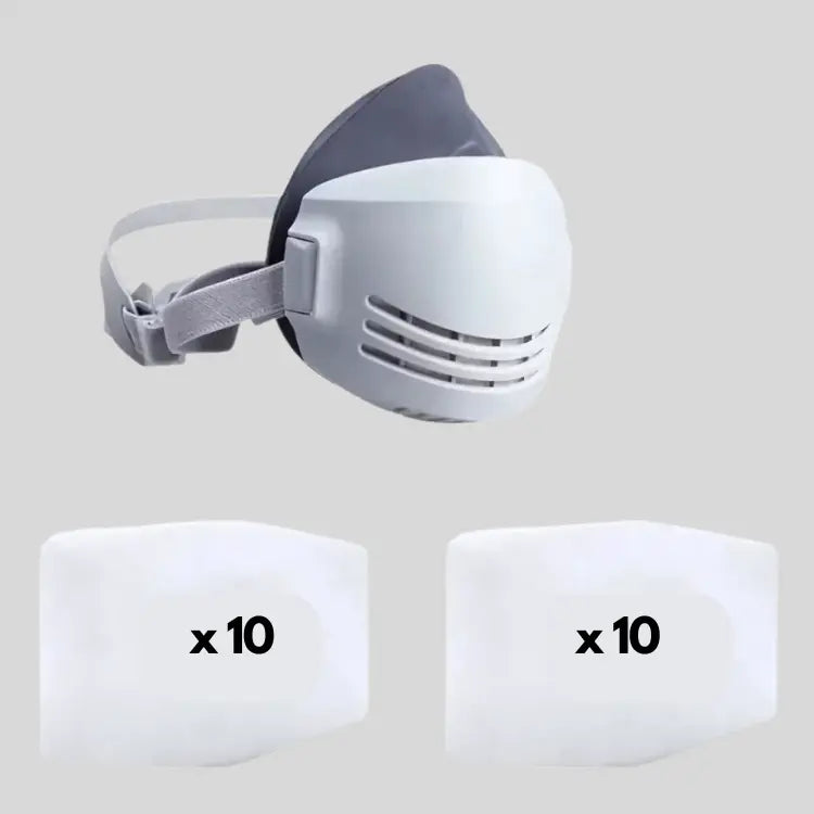 Masque de protection respiratoire ergonomique PM2.5 1 Masque 20 filtres ( Gris ) 20pcs activit autres bien confort cotton dust ergonomique expiration face facilement filter filtres fines half mask masque parfaitement particules pendant permet plus polluants pour poussi proof prot protection rempla respiratoire respirator respirer rieur sans sant valve visage votre vous