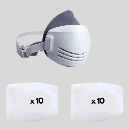 Masque de protection respiratoire ergonomique PM2.5 1 Masque 20 filtres ( Gris ) 20pcs activit autres bien confort cotton dust ergonomique expiration face facilement filter filtres fines half mask masque parfaitement particules pendant permet plus polluants pour poussi proof prot protection rempla respiratoire respirator respirer rieur sans sant valve visage votre vous