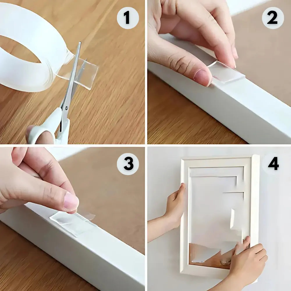 NANO : Adhésif Lavable Double Face couvrez double durable face fixation fixer lavable murs nano pour sans solution surfaces tout usage utiliser votre vous