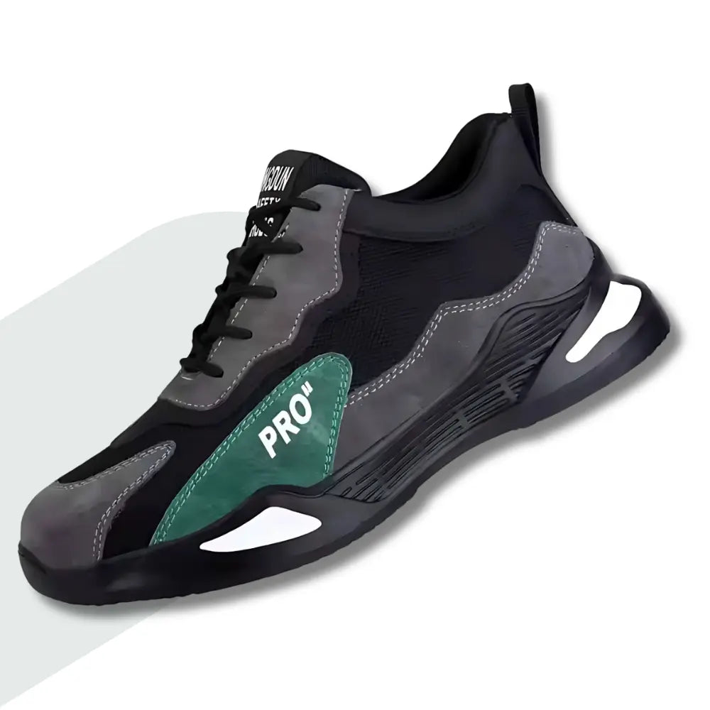 ProH - Baskets de sécurité confortables Noir | Vert acier adapt baskets confort confortables curit doublure elles embout leur maille pour professionnels proh respirante saisons toutes