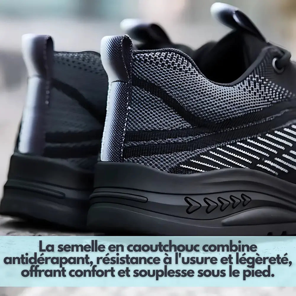 QYL-B - Baskets de sécurité ventilées acier avec baskets caoutchouc certifi chauds confort curit dans doublure durable elles embout environnements journ long maille optimale pour protection riau rieur rieure semelle sécurité travail tricot ventil volant