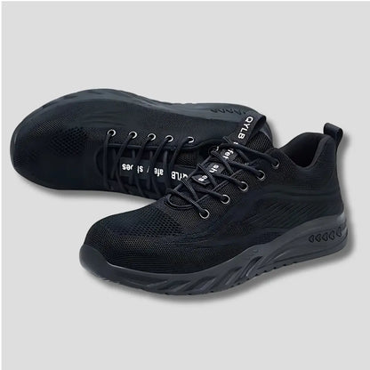 QYL-B - Baskets de sécurité ventilées Noir Stock Central acier avec baskets caoutchouc certifi chauds confort curit dans doublure durable elles embout environnements journ long maille optimale pour protection riau rieur rieure semelle sécurité travail tricot ventil volant