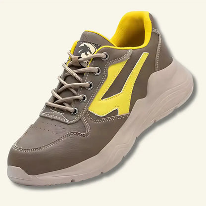 SHADOW - Baskets de sécurité en cuir microfibre Khaki Stock Central acier anti automne baskets confort contre cuir curit dans doublure durabilit elles embout environnements haute hiver journ maille microfibre optimale perforations pour printemps protection qualit rieure semelle shadow sont sécurité travail