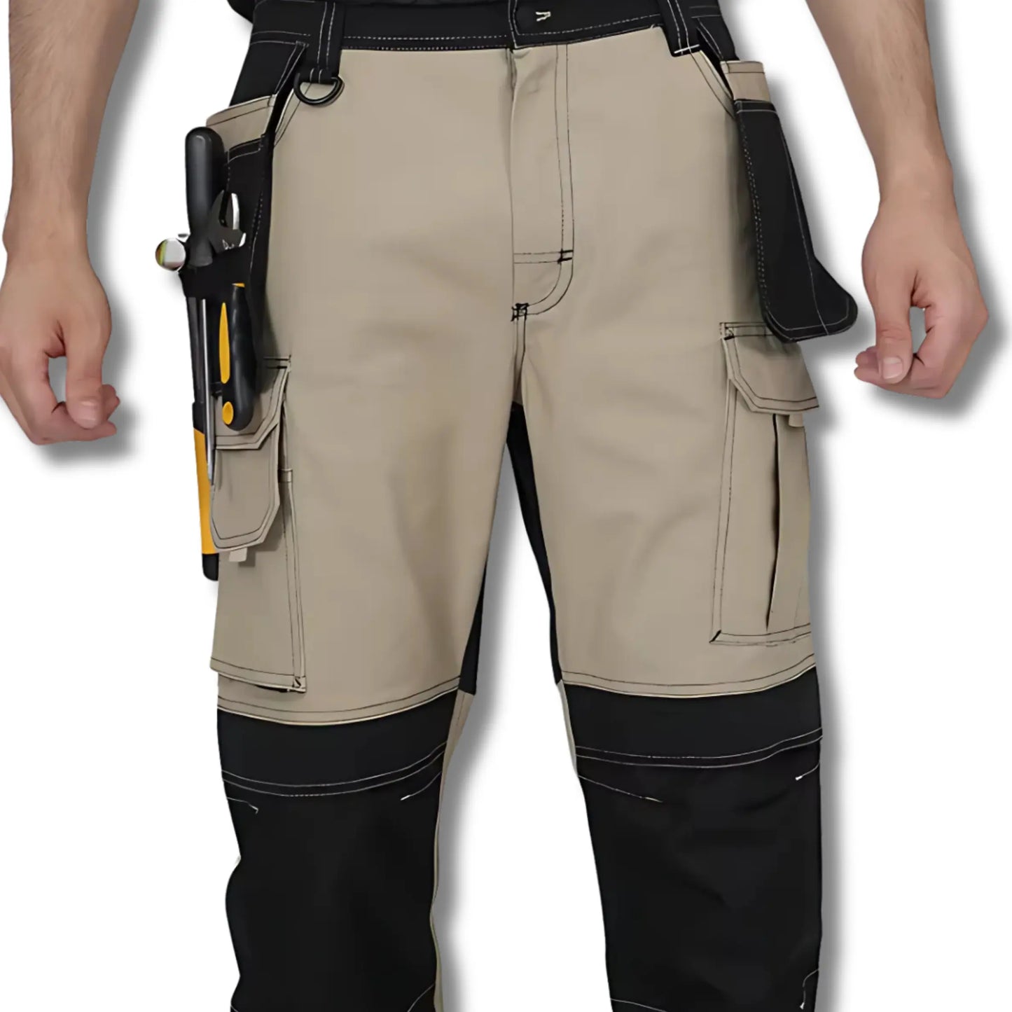 TrailForce - Pantalon de travail multi-poches artisans ceinture chantier confort genoux lastique multi oxford pantalon poches pour renforc sistancepantalon tissu trailforce travail
