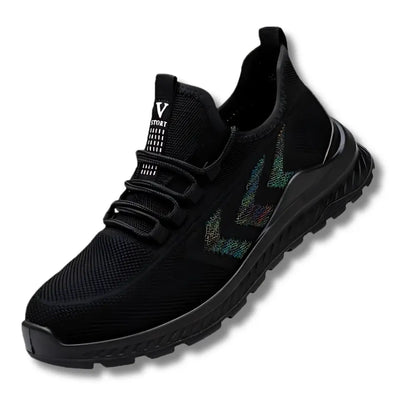 V-Sport - Baskets de sécurité à tissu extensible Noir acier antid baskets confort contre curit elles embout environnements exigeants extensible perforations pour professionnels protection rapante semelle sport tissu travail