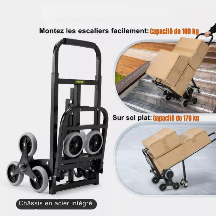 VEVOR Chariots de Manutention pour Escaliers 170 kg capacit chariots couvrez dans escaliers jardinage jusqu livraisons manutention nagements poids poign pouces pour roues vevor
