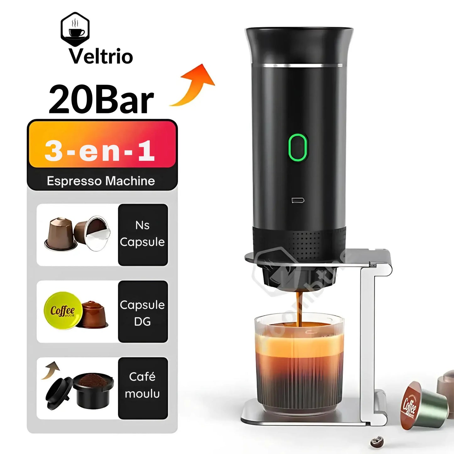 Veltrio - Cafetière portable intelligente avec cafeti elle exception intelligente pause portable pour soyez veltrio votre vous