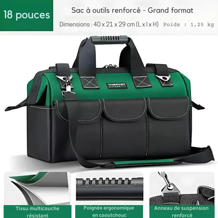 WinHunt - Sac à outils multifonctions avec poignée Type C 18 pouces avec bricoleurs capacit compartiments confort design ergonomique grande multifonctions outils oxford poches poign pour pratique professionnels robuste sistant tissu tous transportez votre vous winhunt