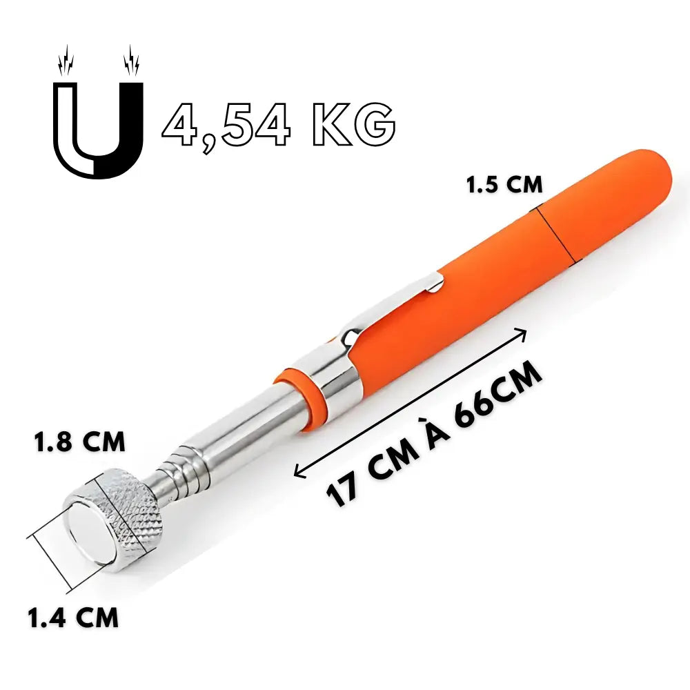 ZUIDID Ramasse Vis Aimanté – Outil Télescopique Orange 4.54 kg Stock Central aimant boulons dans facilement lescopique objets outil parations plus pour puissant ramasse talliques tige tous votre vous zuidid