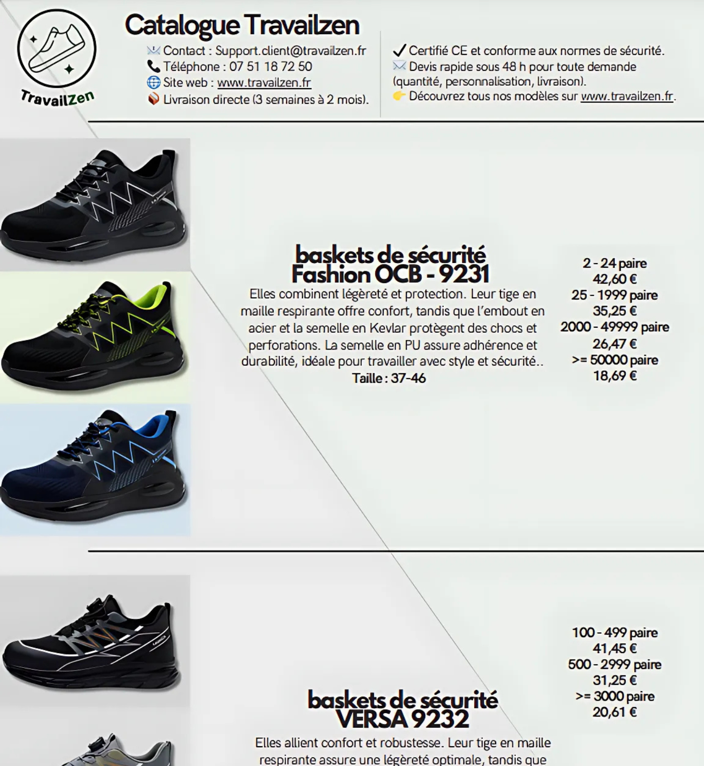 Fournisseur chaussures et baskets de sécurité